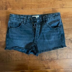 free people black denim shorts